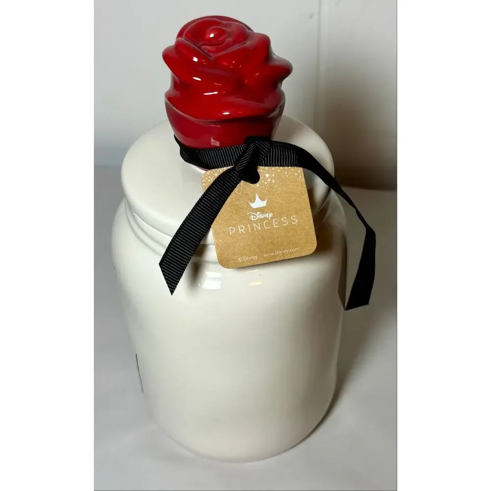 Rae Dunn Disney Beauty And The Beast Love Story White Canister Jar